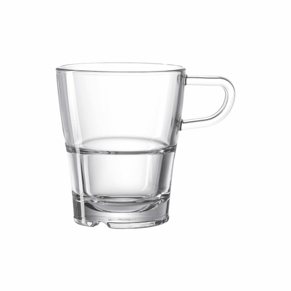 Leonardo Senso Henkeltasse 6er Set, Kaffeetasse, Kaffee Becher, Kaffeebecher, Glas, 170 ml, 14649