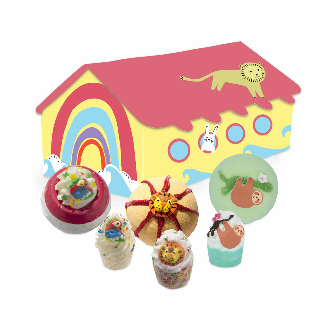 Bomb Cosmetics Bath Gift Set 6-piece Noah's Ark, Bath Bombs, Colorful, GNOAARK03