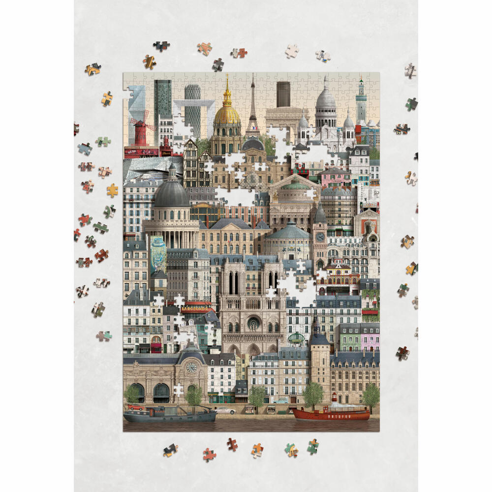 Martin Schwartz Puzzle Paris, Städtepuzzle Frankreich, 50 x 70 cm, 1000 Teile, MS0606