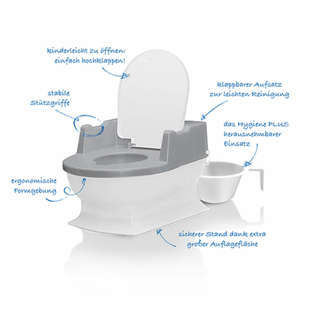 reer SitzFritz Mini-Toilet, Children's Toilets, Potty, Toilet Trainer, Children's Toilet, Learning Potty, White / Grey, 44221