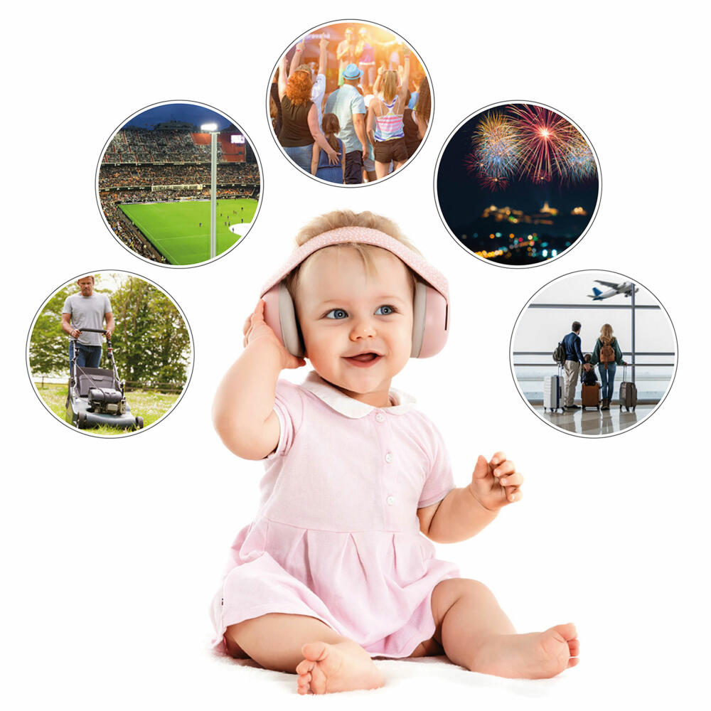 reer SilentGuard Baby Earmuffs, Hearing Protection, Ear Protection, Noise Protection, Pink, 53074