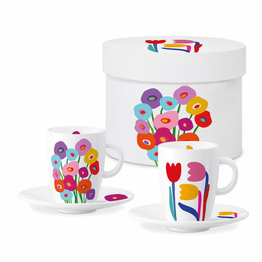 PPD Super Bloom x 2 E-Cup, 2er Set, Espressotasse, Espresso Tasse, in Geschenkbox, New Bone China, 80 ml, 162902701