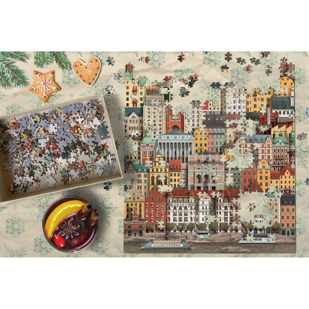 Martin Schwartz Puzzle Stockholm, Städtepuzzle Schweden, 50 x 70 cm, 1000 Teile, MS0603