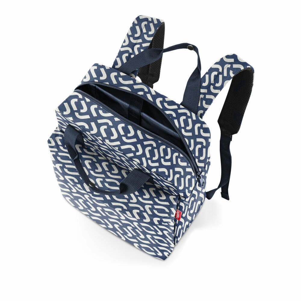 reisenthel allday backpack M, backpack, leisure backpack, hand luggage bag, Signature Navy, 15 L, EJ4073