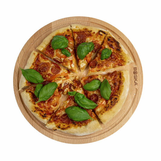 Boska Pizzabrett Amigo M, Pizza-Servierbrett, Buchenholz, Braun, 29 cm, 320536
