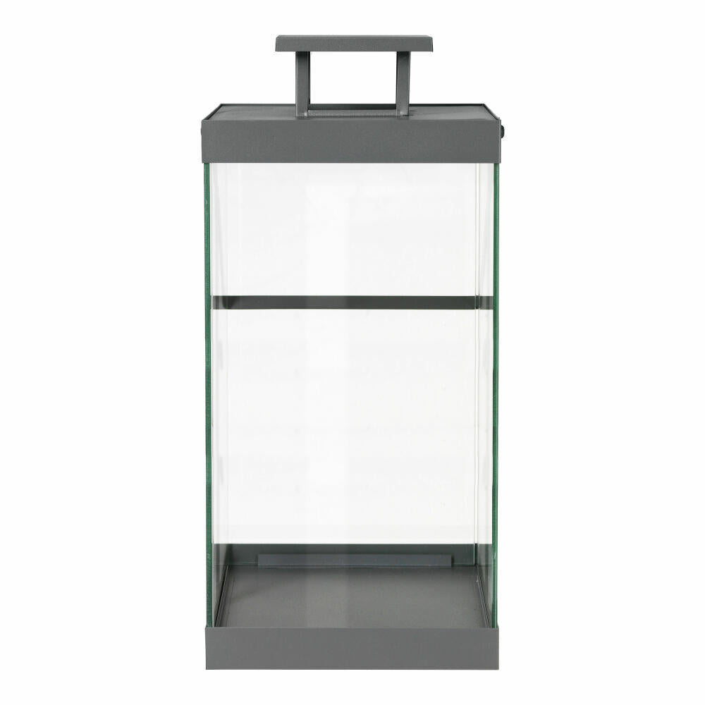 Blomus Laterne Finca Groß, Indoor Laterne, Windlicht, Stahl pulverbeschichtet, Glas klar, Steel Gray, 46 cm, 66188