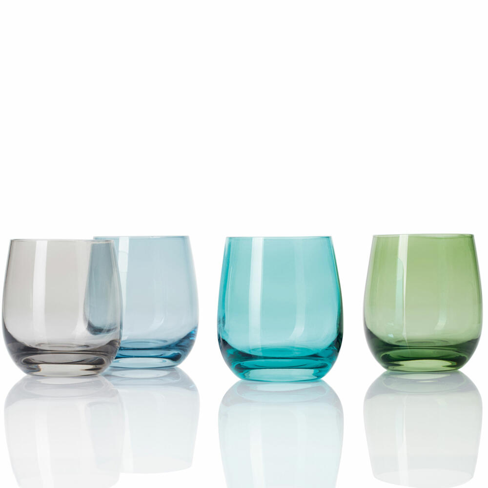 Leonardo Sora Becher 6er Set, Trinkbecher, Trinkglas, Wasserglas, Grün, Glas, 360 ml, 18196