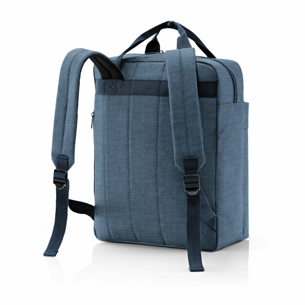 reisenthel allday backpack M, backpack, leisure backpack, hand luggage bag, Twist Blue, 15 L, EJ4027