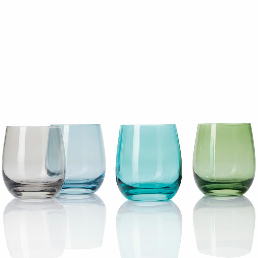 Leonardo Sora Becher 6er Set, Trinkbecher, Trinkglas, Wasserglas, Basalto, Glas, 360 ml, 18195