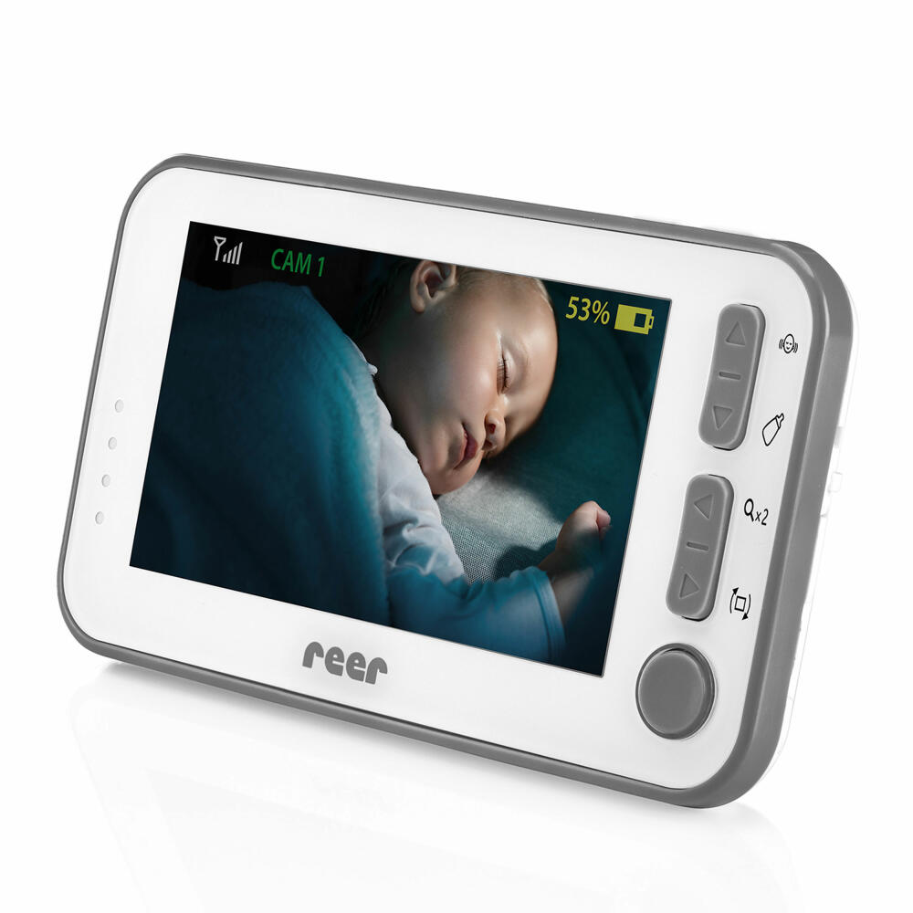 reer BabyCam L, Video Babyphone, Babyfon, Kamera, Farbbildschirm, Reichweite bis 300 m, 80430