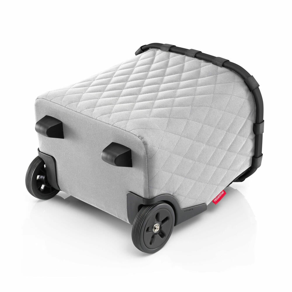 reisenthel carrycruiser, shopping trolley, shopping basket with wheels, Frame Rhombus Light Grey, 40 L, OE7062