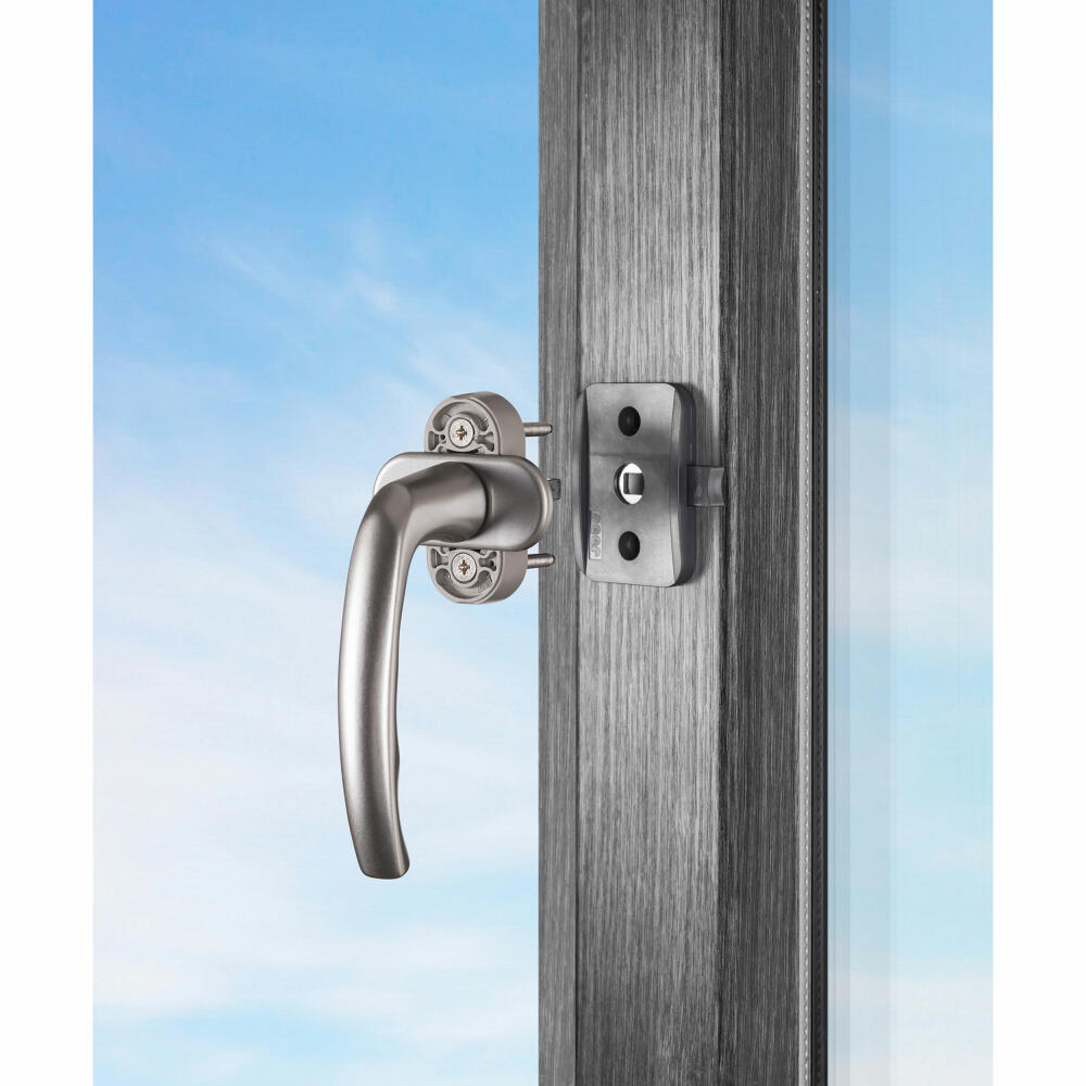 reer WinLock Fenster- und Balkontürsicherung, Fenstersicherung, Kinder Sicherung, Klemmschutz, Anthrazit, 70021