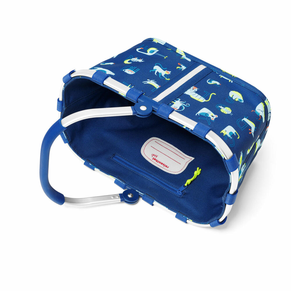 reisenthel carrybag XS kids, shopping basket, basket, picnic basket, carrying bag, polyester fabric, ABC Friends, Blue, 5 L, IA4066