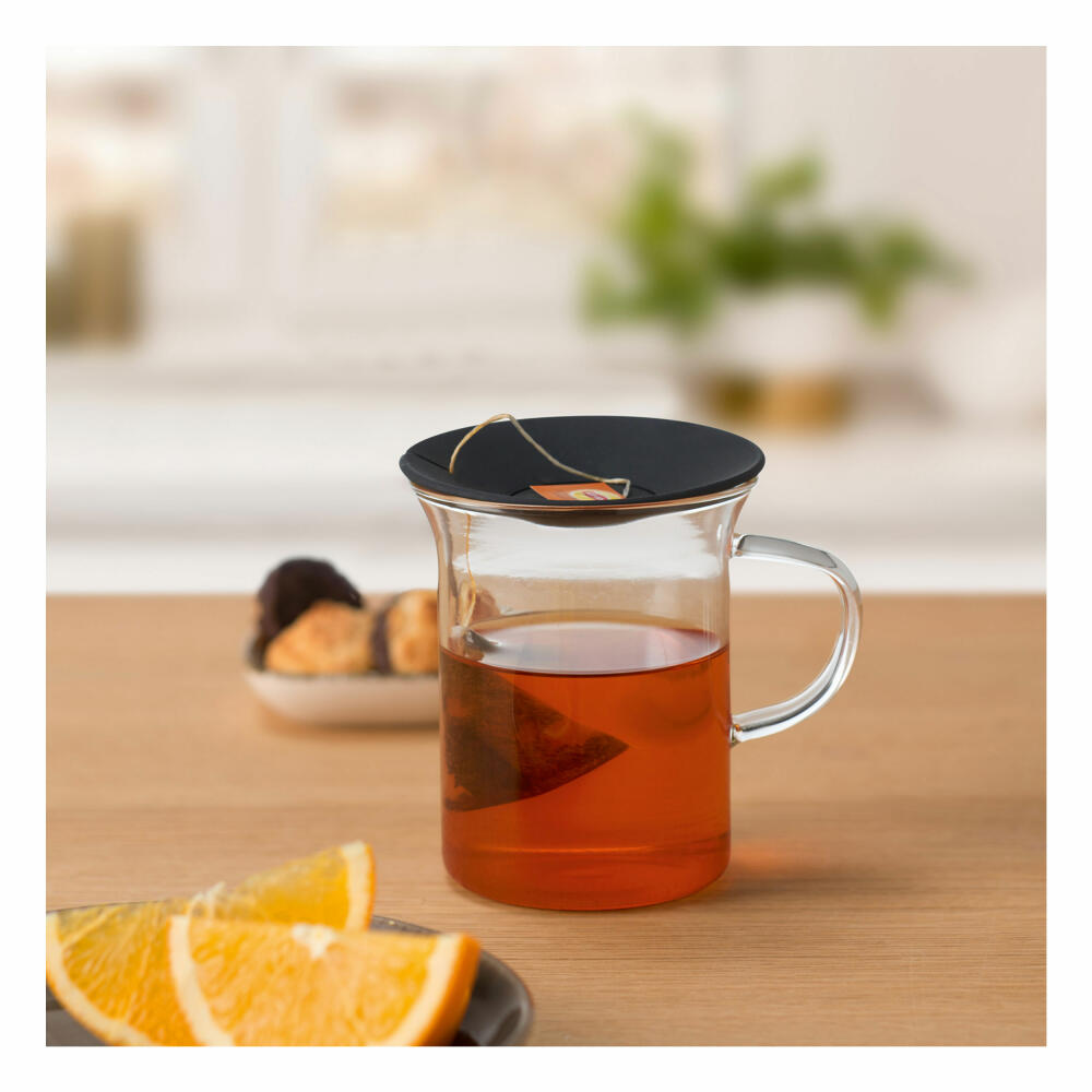 montana: :clever tea cup with tea bag press, 2-piece, glass cup, tea cup, glass, 330 ml, 057237