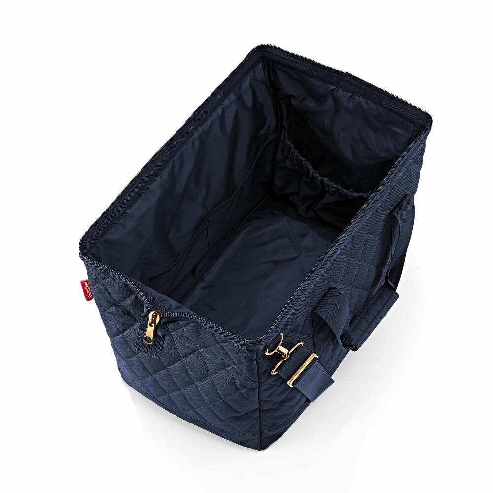 reisenthel allrounder L, travel bag, sports bag, shoulder bag, Rhombus Midnight Gold, 30 L, MT4110