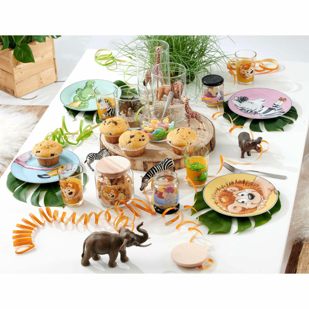 Ritzenhoff & Breker Kinderbecher Happy Zoo, 3er Set, Trinkglas, Becher, Glas, Bunt, 205 ml, 811377