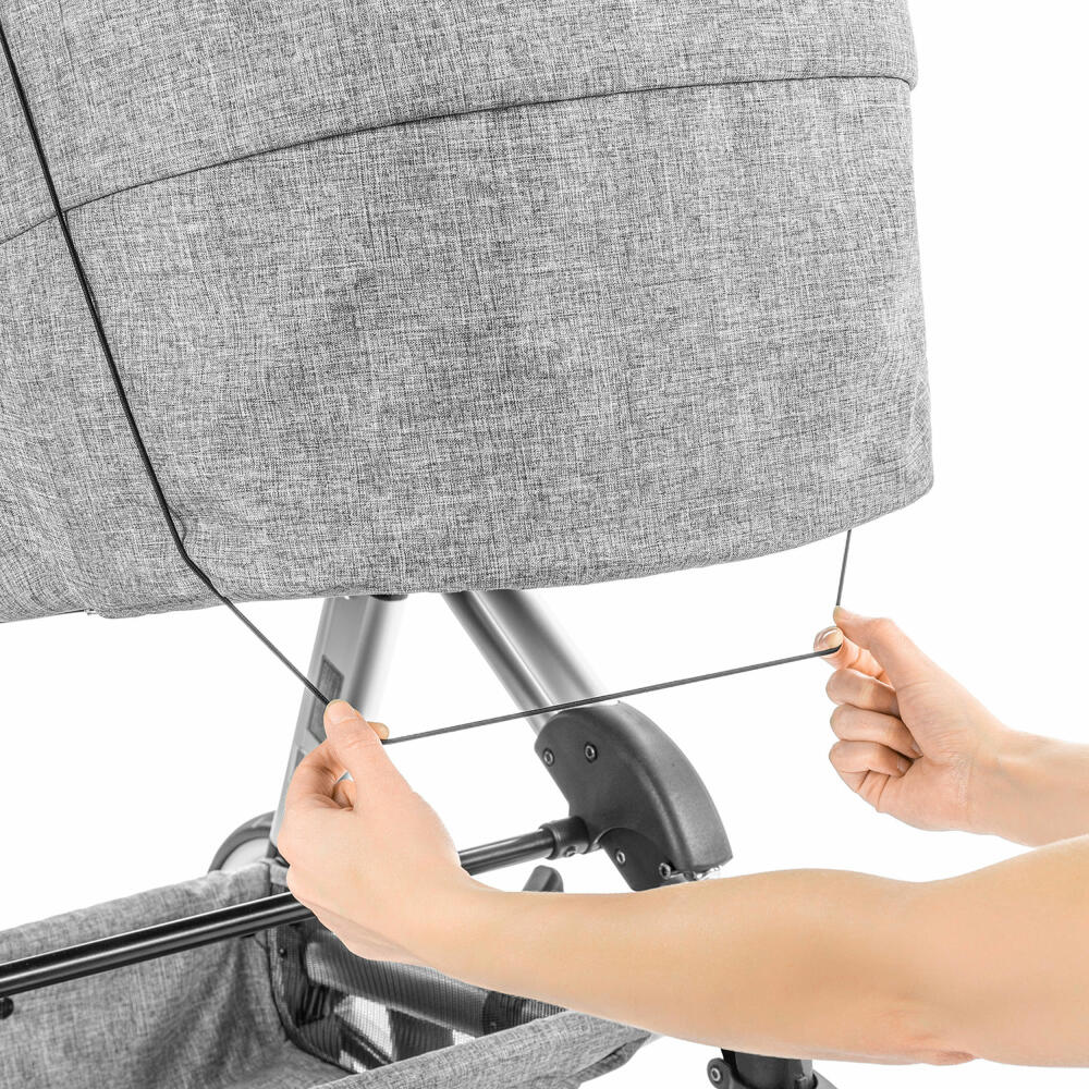 reer ShineSafe+ sun shade, sun protection, UV protection, stroller, grey melange, 84231