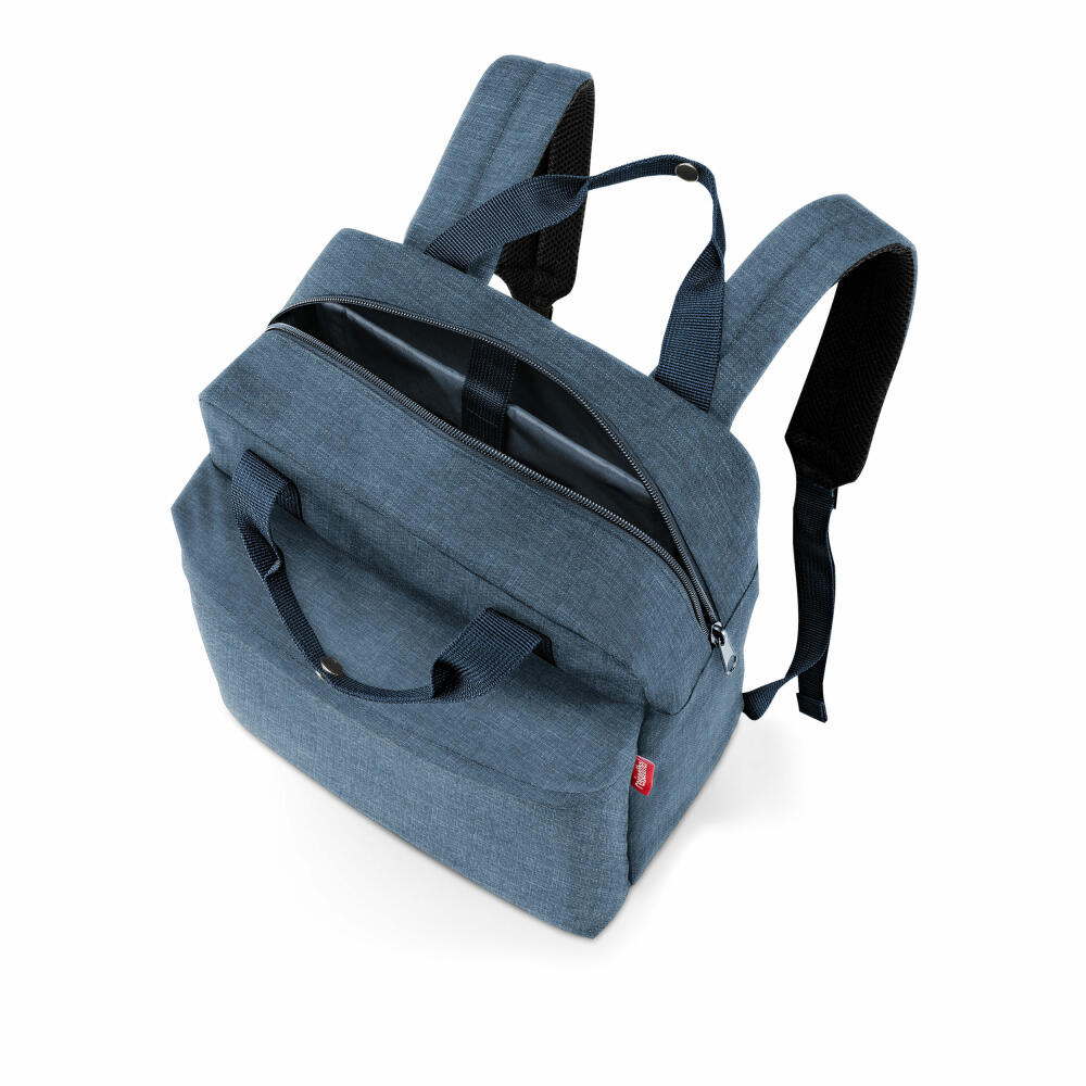 reisenthel allday backpack M, backpack, leisure backpack, hand luggage bag, Twist Blue, 15 L, EJ4027