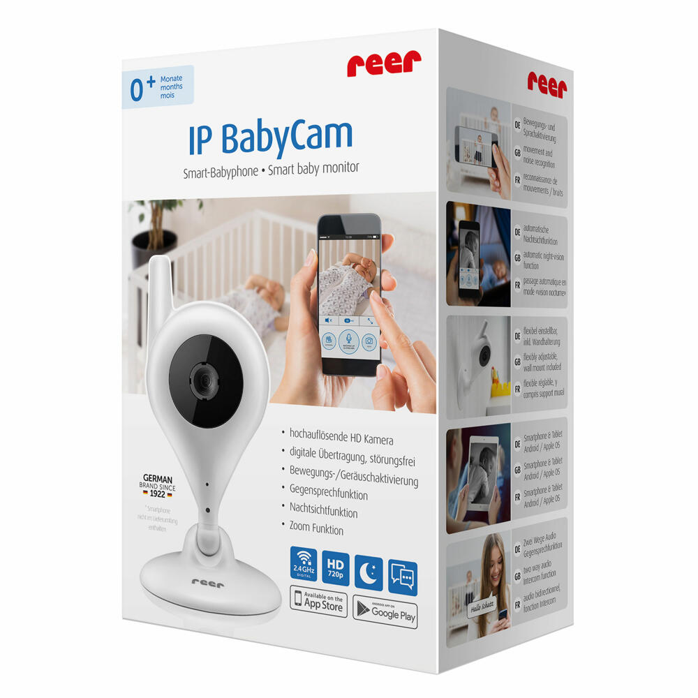 reer IP BabyCam Smart Babyphone, Video Babyphone, Camera, BabyCam, Control via App, Motion Detection, 80300