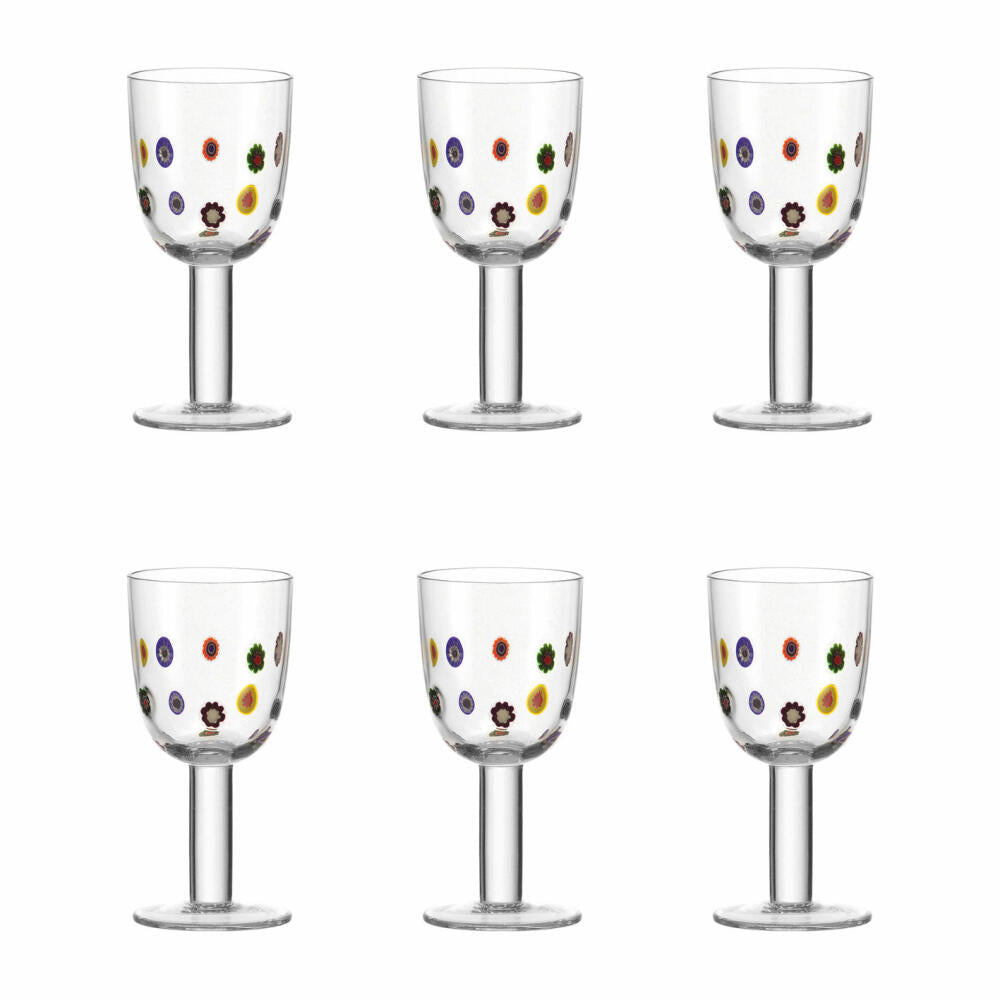 Leonardo Millefiori white wine set of 6, white wine glass, wine glass, wine goblet, glass, 350 ml, 17189