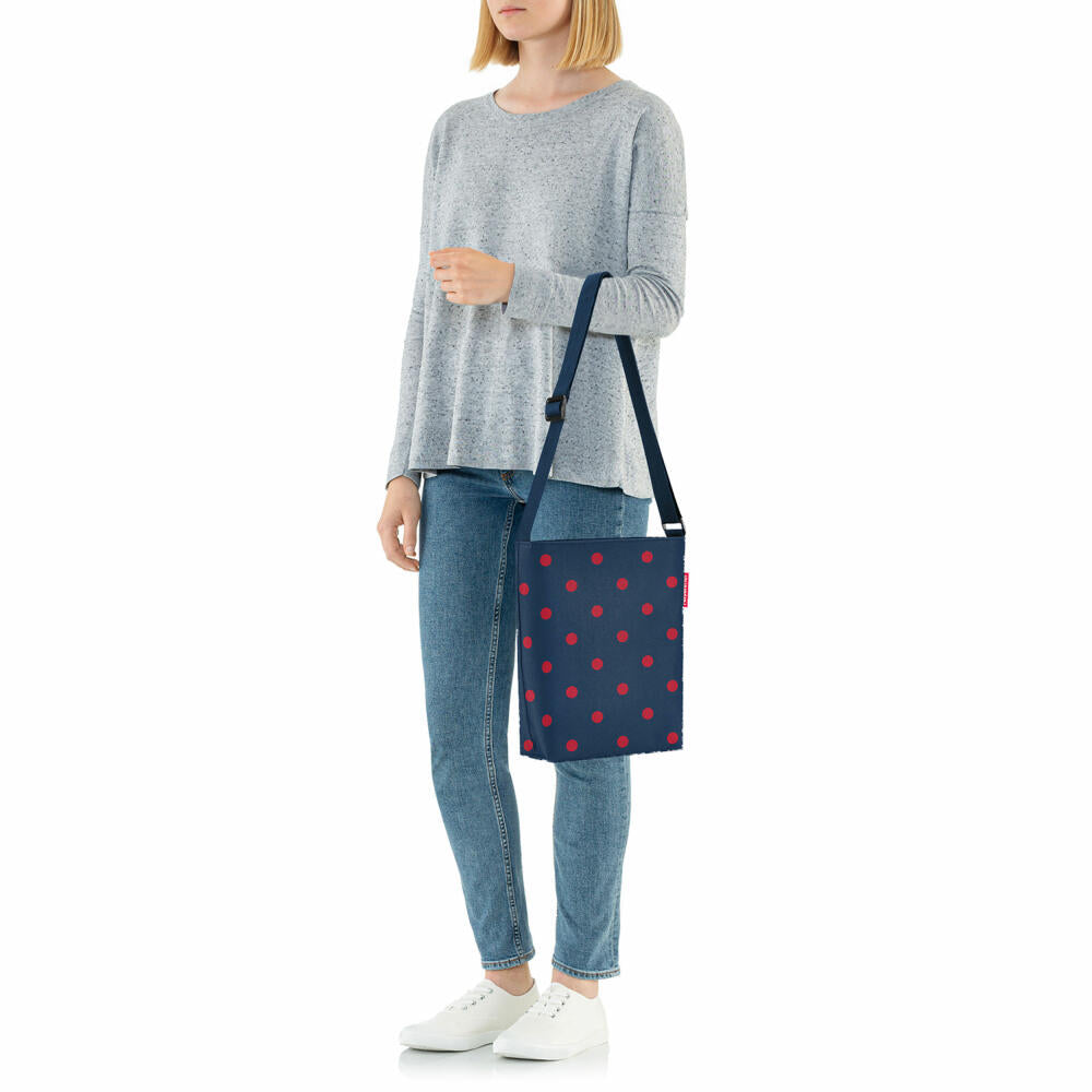 reisenthel shoulderbag S, shoulder bag, tote bag, shoulder bag, bag, polyester fabric, Mixed Dots Red, 4.7 L, HY3075