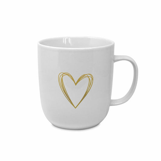 PPD Pure Heart gold Single Mug, Cup, Teacup, Coffee Cup, Coffee Mug, New Bone China, 400 ml, 164101916