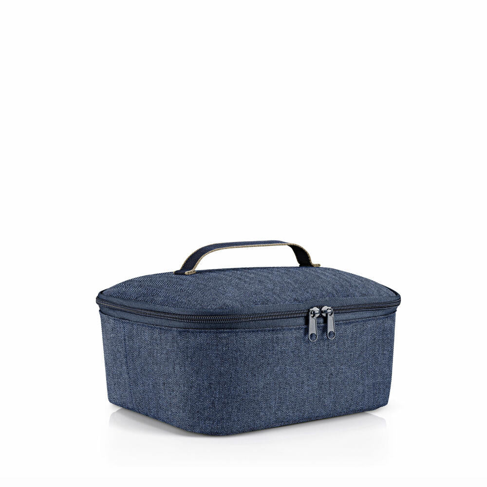 reisenthel coolerbag M pocket, insulated bag, Herringbone Dark Blue, 4.5 L, LF4113