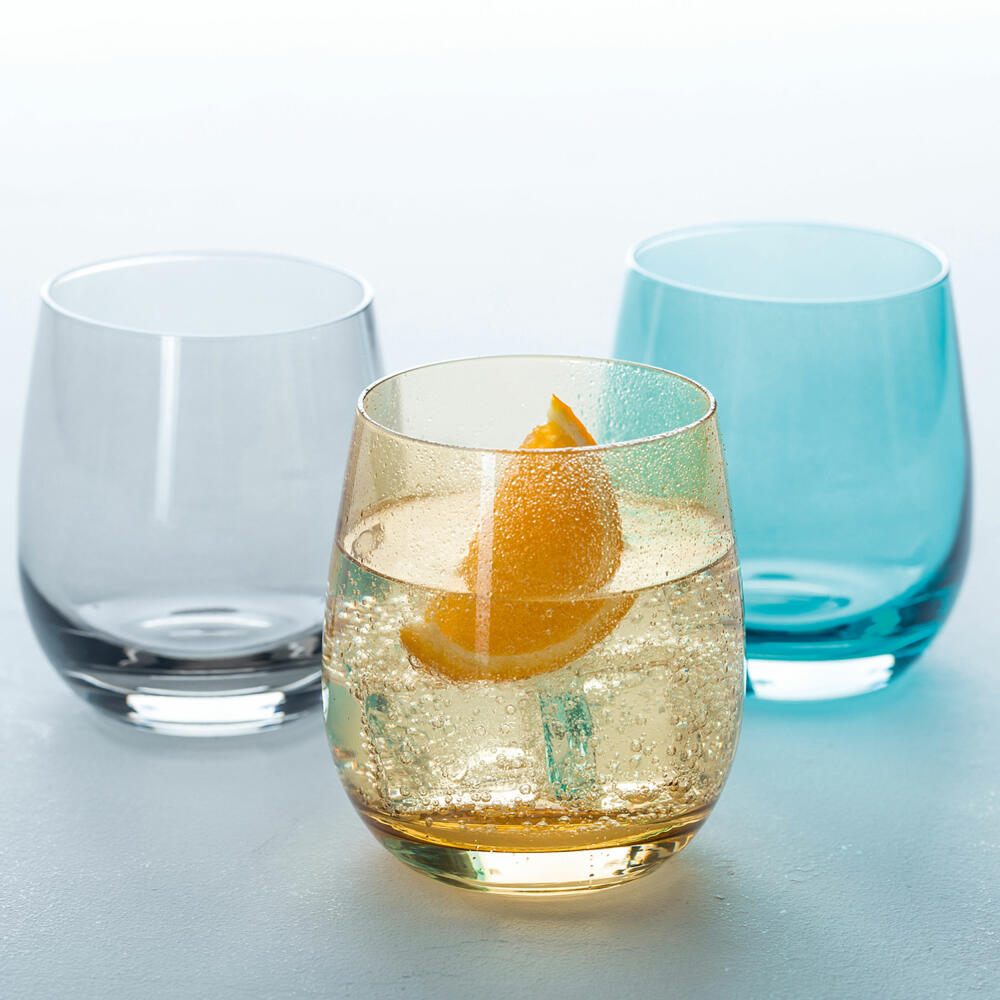 Leonardo Sora Becher 6er Set, Trinkbecher, Trinkglas, Wasserglas, Basalto, Glas, 360 ml, 18195
