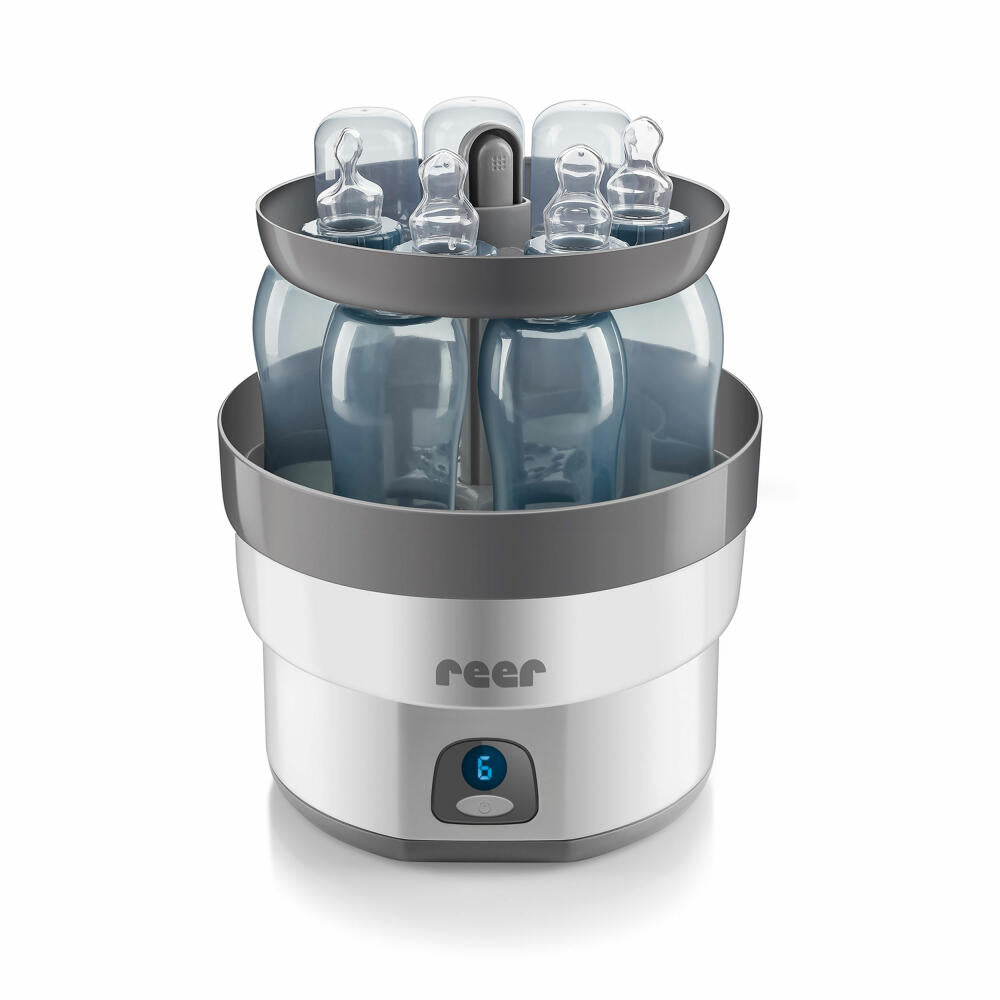 reer Vaporizer VapoMax, disinfection device, steam sterilizer, sterilizer, for 6 baby bottles, 36010