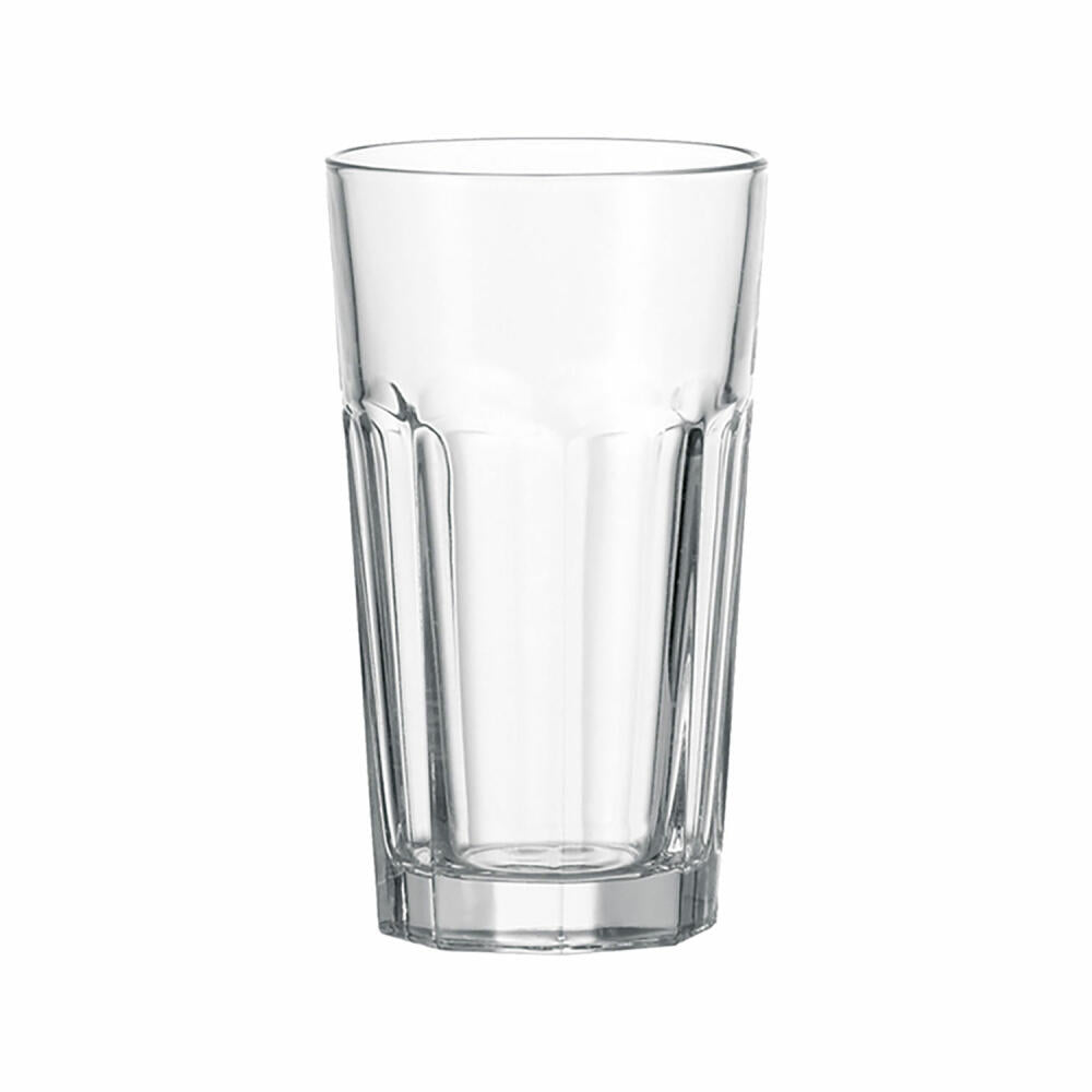 Leonardo Rock long drink glass XL set of 8, cocktail glass, cup, clear glass, glass, 390 ml, 17204