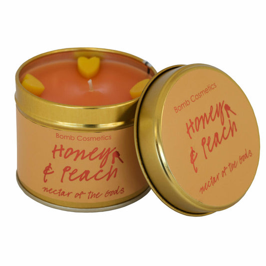 Bomb Cosmetics Duftkerze in Dose Honey & Peach, Dosenkerze, Orange, PHONPEA04