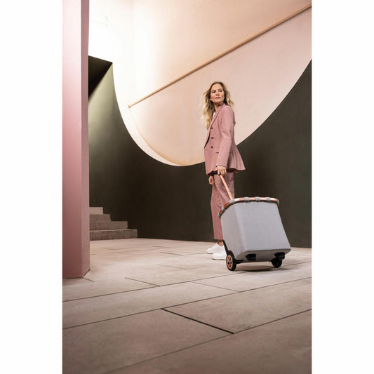 reisenthel carrycruiser, Einkaufsroller, Einkaufswagen, Trolley, Einkaufstrolley, Polyestergewebe, Frame Twist Sky Rose, 40 L, OE1036