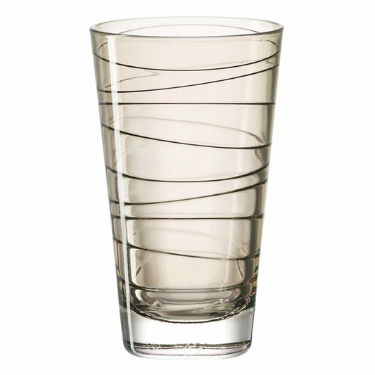 Leonardo Vario Struttura Trinkglas Groß 6er Set, Wasserglas, Saftglas, Glas, Braun, 200 ml, 18243