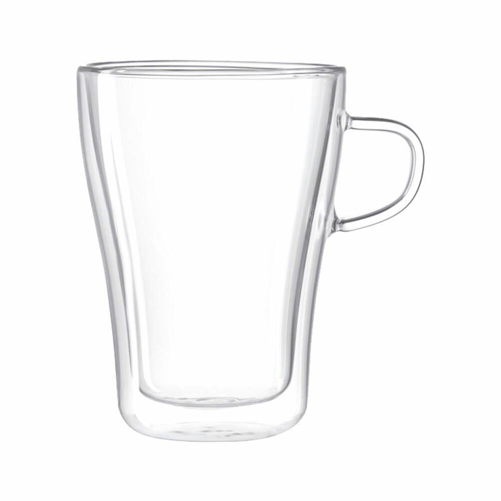 Leonardo Duo Henkelbecher Doppelwandig 2er Set, Becher, Handgefertigt, Glas, 250 ml, 14660