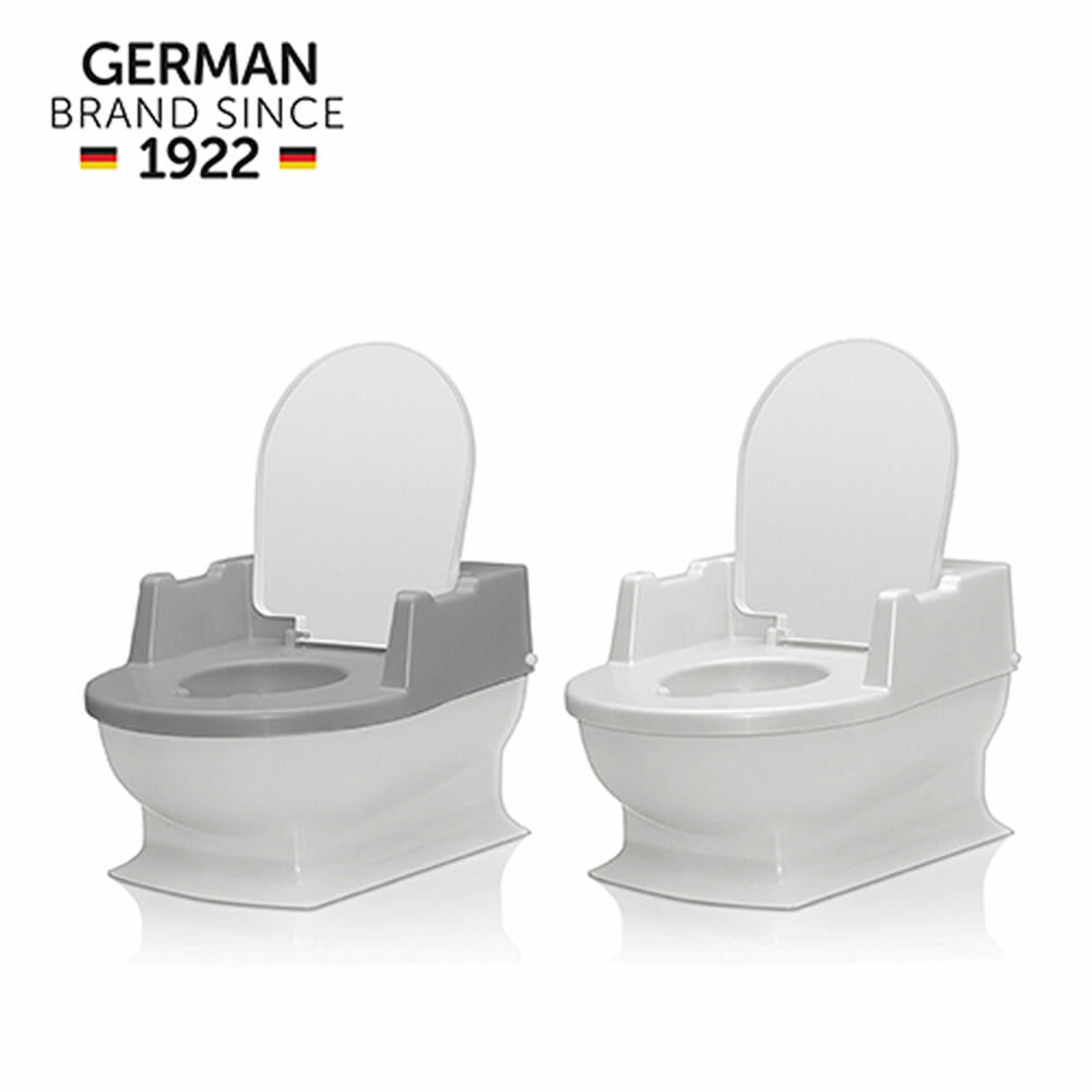 reer SitzFritz Mini-Toilet, Children's Toilets, Potty, Toilet Trainer, Children's Toilet, Learning Potty, White / Grey, 44221