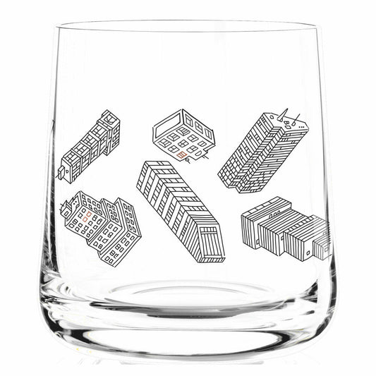 Ritzenhoff Next Whisky Tumbler, 2er Set mit Reinigungstuch, Nr. 4, 25 Jahre, Olaf Hajek, Vasco Mourão, Glas, 250 ml