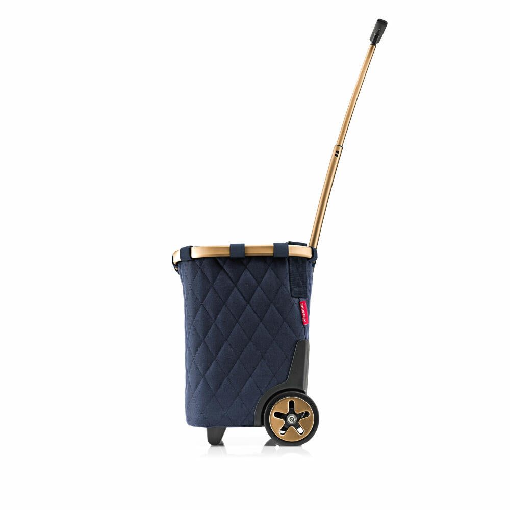 reisenthel carrycruiser, shopping trolley, shopping basket with wheels, Frame Rhombus Midnight Gold, 40 L, OE4111