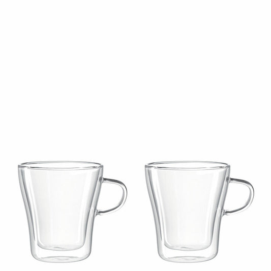 Leonardo Duo Henkelbecher Doppelwandig 2er Set, Becher, Handgefertigt, Glas, 180 ml, 14659