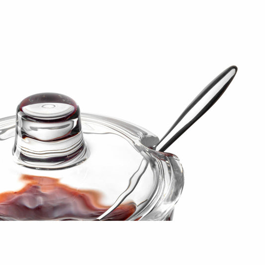 montana jelly jar with spoon :prepare, glass, stainless steel, clear, 180 ml, 046012