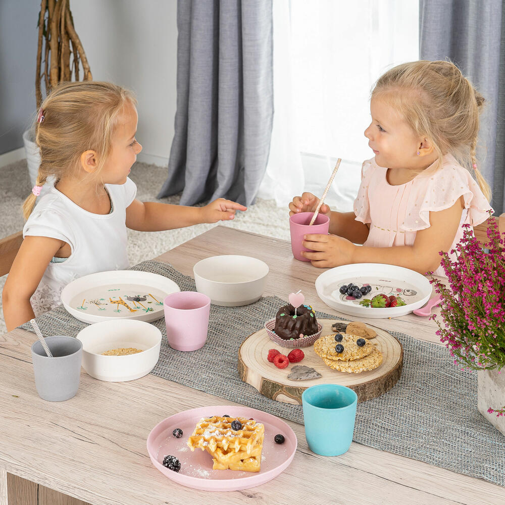 reer Growing Geschirr-Set WildLife, 5-tlg., Kindergeschirr, Teller, Löffel, Gabel, Becher, Schale, 22010