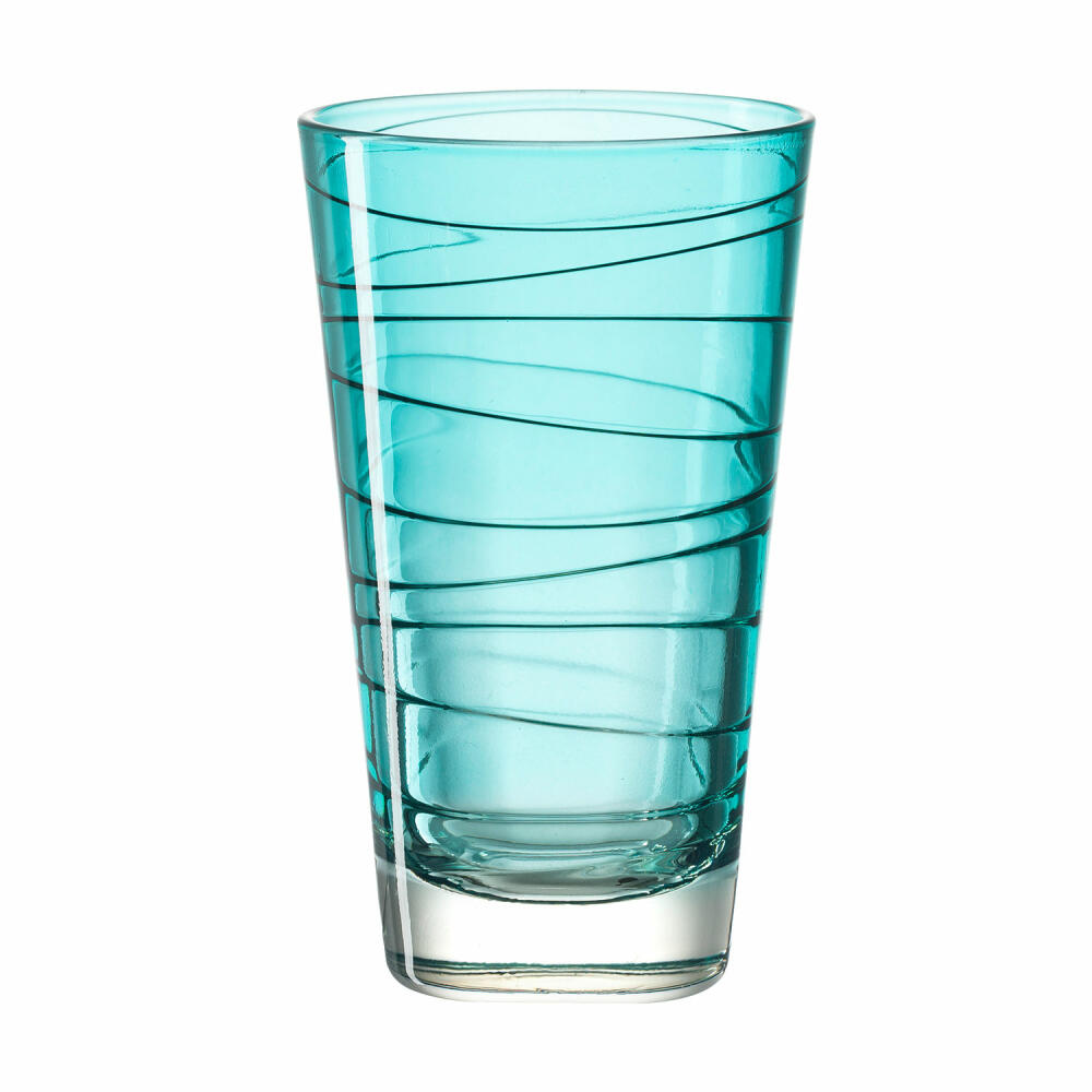 Leonardo Vario Struttura drinking glass large set of 6, water glass, juice glass, glass, turquoise, 200 ml, 18238