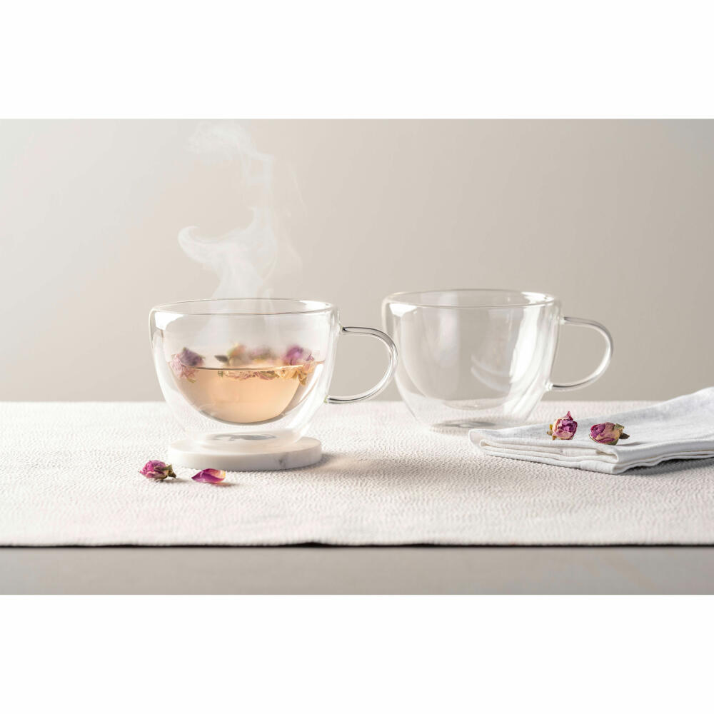 Leonardo Teacups Duo, set of 2, tea cup, coffee, double-walled, borosilicate glass, clear, 360 ml, 053064