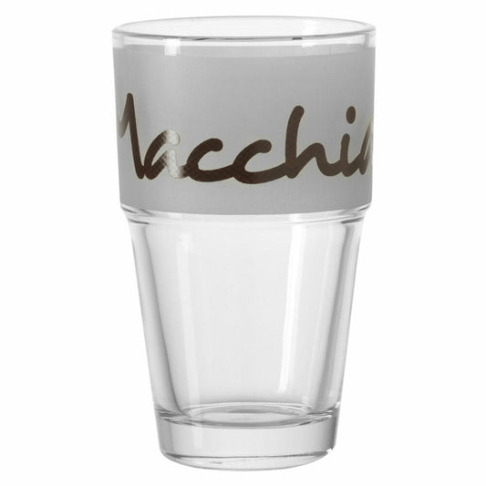 Leonardo Solo Becher Latte Macchiato 6er Set, Kaffeeglas, Kaffee Becher, Cappuccino, Braun, Glas, 400 ml, 17182