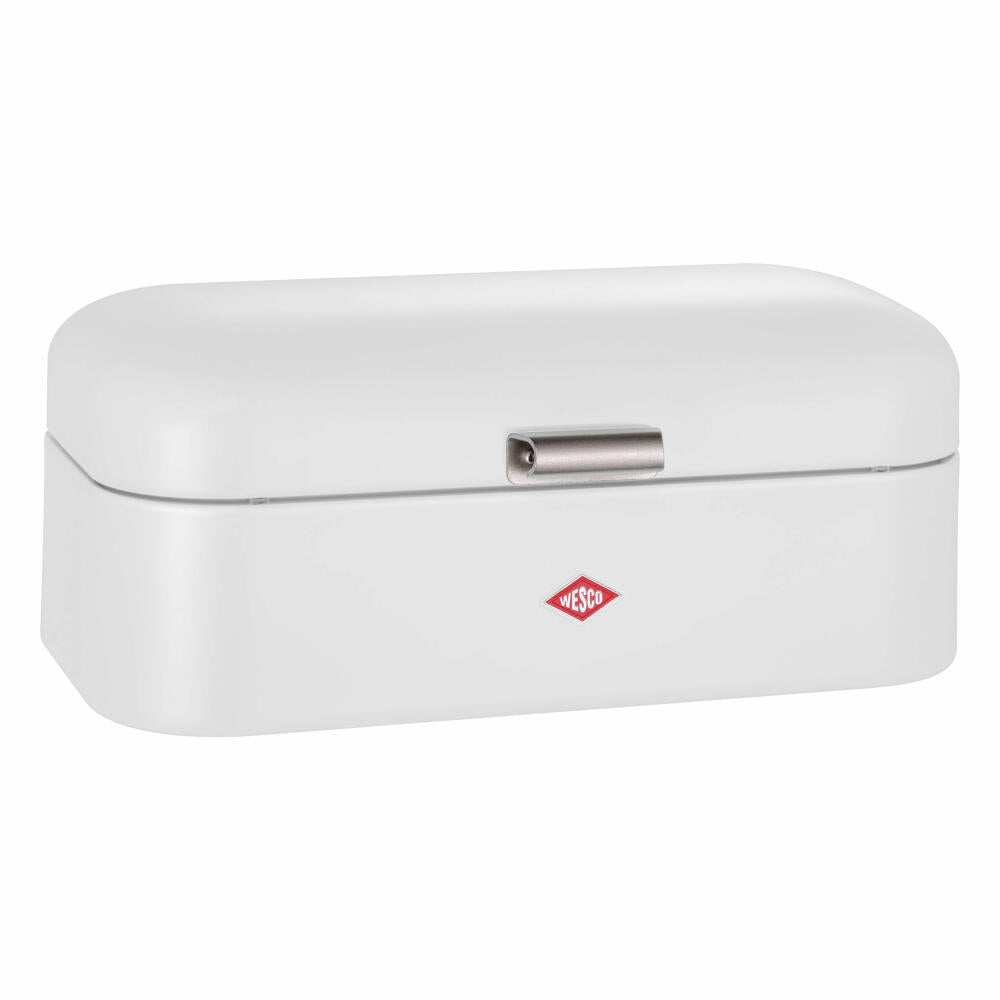 Wesco bread bin Grandy, bread container, pastry box, sheet steel, matt white, 235201-74