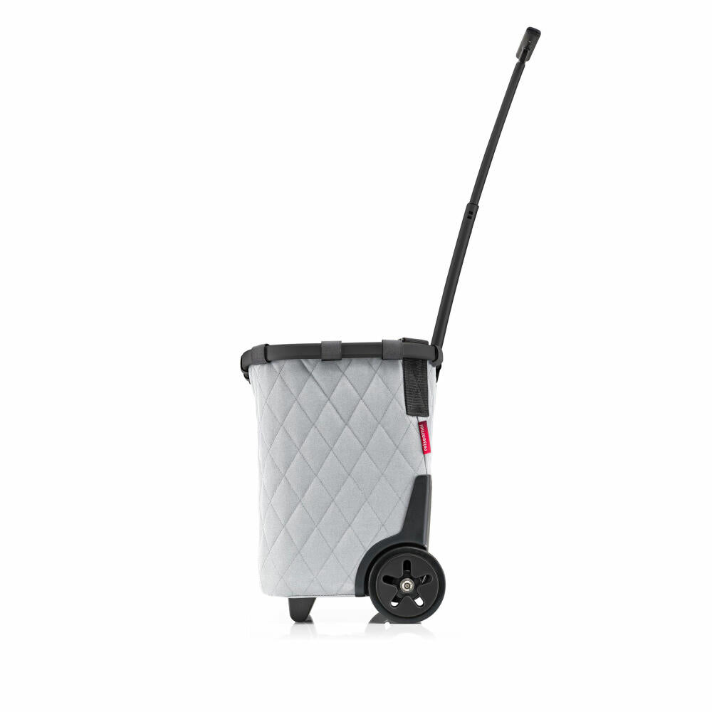 reisenthel carrycruiser, shopping trolley, shopping basket with wheels, Frame Rhombus Light Grey, 40 L, OE7062