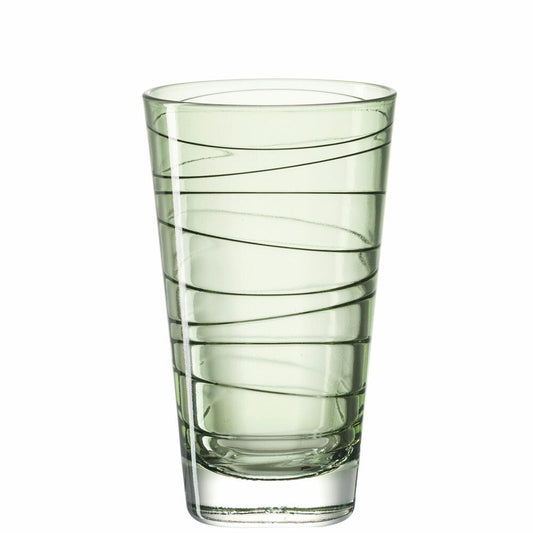 Leonardo Vario Struttura Trinkglas Groß 6er Set, Wasserglas, Saftglas, Glas, Grün, 200 ml, 18237