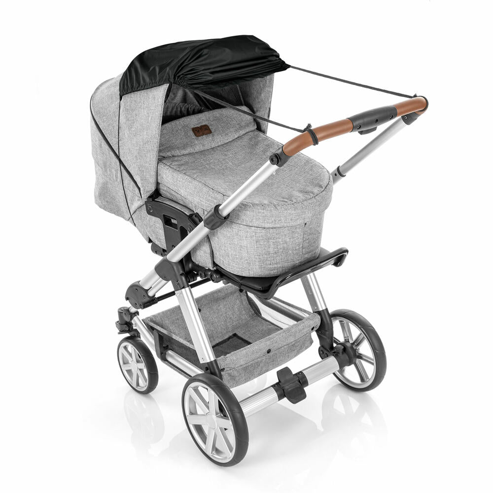 reer ShineSafe Sonnensegel, Sonnenschutz, UV Schutz, Kinderwagen, Schwarz, 84191