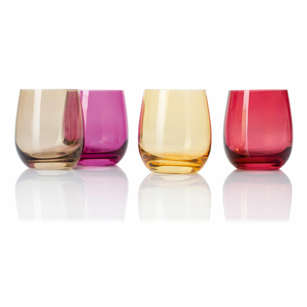 Leonardo Sora Becher 6er Set, Trinkbecher, Trinkglas, Wasserglas, Rubino, Glas, 360 ml, 18190