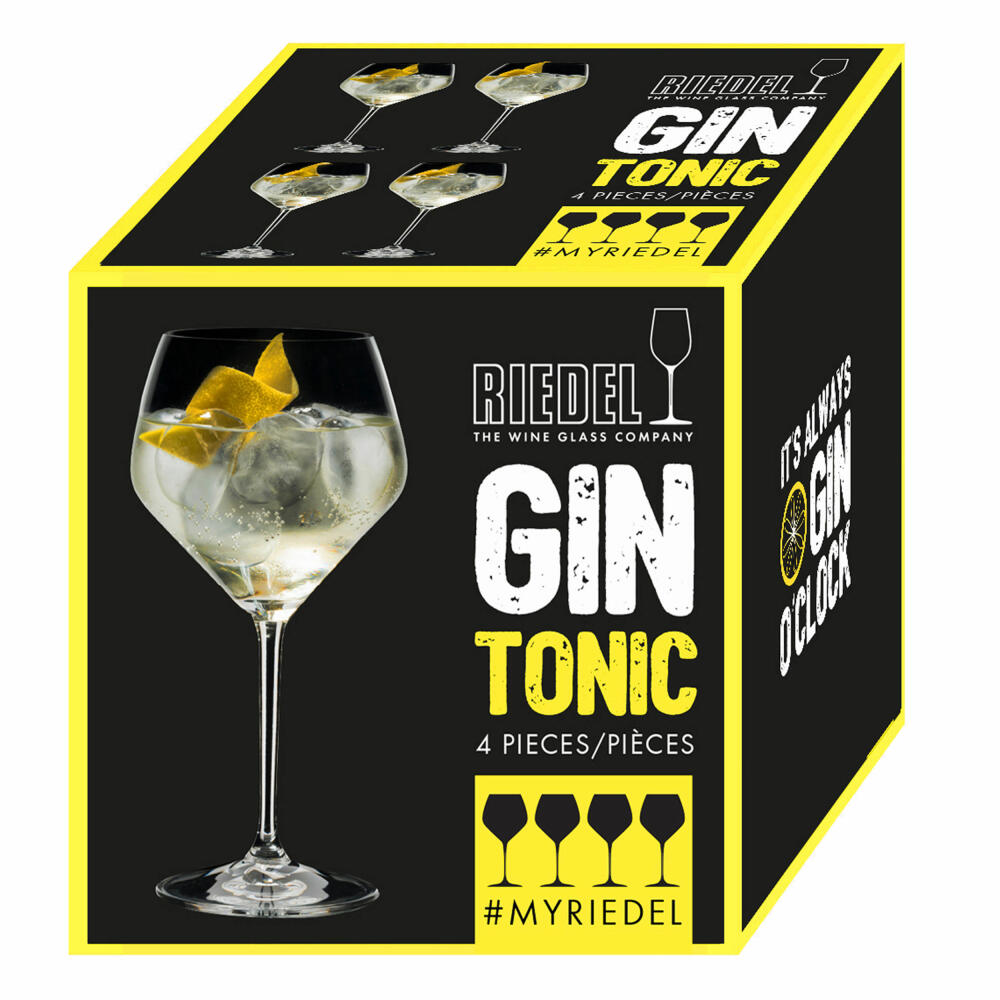 Riedel Gin Set, Gin Tonic Gläser, Stielgläser, Extreme Ginglas, 670 ml, 4 Gläser, 5441/97