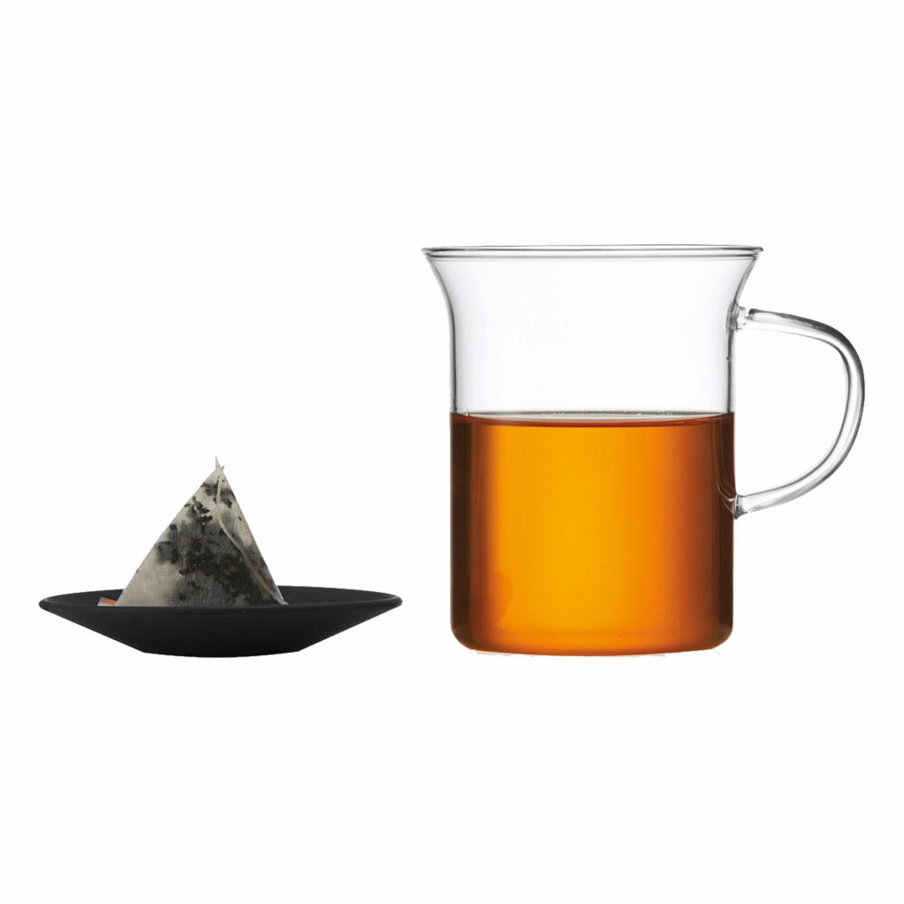 montana: :clever tea cup with tea bag press, 2-piece, glass cup, tea cup, glass, 330 ml, 057237